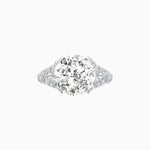 Load image into Gallery viewer, Vintage Inspired Round Cut Engagement Ring with Diamond Shoulders - Shahin Jewelry