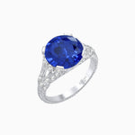 Load image into Gallery viewer, Vintage Inspired Round Cut Engagement Ring with Diamond Shoulders - Shahin Jewelry