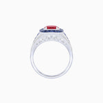 Load image into Gallery viewer, Vintage - Inspired Round Cut Ring with Octagon Halo - Shahin Jewelry