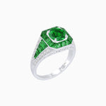 Load image into Gallery viewer, Vintage - Inspired Round Cut Ring with Octagon Halo - Shahin Jewelry