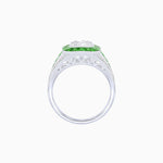 Load image into Gallery viewer, Vintage - Inspired Round Cut Ring with Octagon Halo - Shahin Jewelry