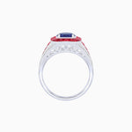 Load image into Gallery viewer, Vintage - Inspired Round Cut Ring with Octagon Halo - Shahin Jewelry