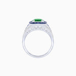 Load image into Gallery viewer, Vintage - Inspired Round Cut Ring with Octagon Halo - Shahin Jewelry