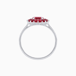 Load image into Gallery viewer, Vintage Inspired Round Cut Ring with Sunburst French - Cut Gemstone Halo - Shahin Jewelry