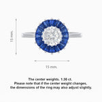 Load image into Gallery viewer, Vintage Inspired Round Cut Ring with Sunburst French - Cut Gemstone Halo - Shahin Jewelry