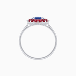 Load image into Gallery viewer, Vintage Inspired Round Cut Ring with Sunburst French - Cut Gemstone Halo - Shahin Jewelry