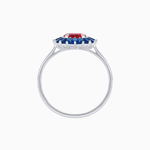 Load image into Gallery viewer, Vintage Inspired Round Cut Ring with Sunburst French - Cut Gemstone Halo - Shahin Jewelry