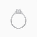 Load image into Gallery viewer, Vintage-Inspired Round Cut Ring with Tapered Diamond Accents and Hand-Engraved Details - Shahin Jewelry