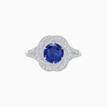 Load image into Gallery viewer, Vintage Inspired Round Cut Swirl Halo Diamond Ring - Shahin Jewelry