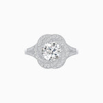 Load image into Gallery viewer, Vintage Inspired Round Cut Swirl Halo Diamond Ring - Shahin Jewelry