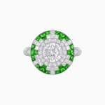 Load image into Gallery viewer, Vintage Inspired Round Diamond and Gemstone Ring - Shahin Jewelry