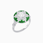 Load image into Gallery viewer, Vintage Inspired Round Diamond and Gemstone Ring - Shahin Jewelry