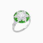 Load image into Gallery viewer, Vintage Inspired Round Diamond and Gemstone Ring - Shahin Jewelry