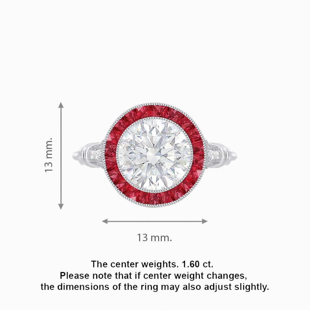 Vintage Inspired Round Diamond Halo Ring - Shahin Jewelry