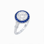 Load image into Gallery viewer, Vintage Inspired Round Diamond Halo Ring - Shahin Jewelry