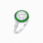 Load image into Gallery viewer, Vintage Inspired Round Diamond Halo Ring - Shahin Jewelry