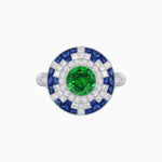 Load image into Gallery viewer, Vintage Inspired Round Gemstione Ring - Shahin Jewelry