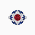 Load image into Gallery viewer, Vintage Inspired Round Gemstione Ring - Shahin Jewelry