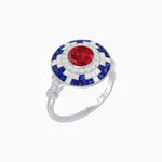 Load image into Gallery viewer, Vintage Inspired Round Gemstione Ring - Shahin Jewelry