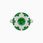 Load image into Gallery viewer, Vintage Inspired Round Gemstione Ring - Shahin Jewelry
