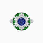 Load image into Gallery viewer, Vintage Inspired Round Gemstione Ring - Shahin Jewelry