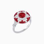 Load image into Gallery viewer, Vintage Inspired Round Gemstione Ring - Shahin Jewelry
