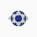 Load image into Gallery viewer, Vintage Inspired Round Gemstione Ring - Shahin Jewelry