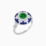 Load image into Gallery viewer, Vintage Inspired Round Gemstione Ring - Shahin Jewelry