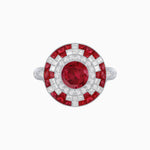 Load image into Gallery viewer, Vintage Inspired Round Gemstione Ring - Shahin Jewelry