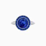 Load image into Gallery viewer, Vintage Inspired Round Gemstone Halo Ring - Shahin Jewelry