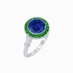 Load image into Gallery viewer, Vintage Inspired Round Gemstone Halo Ring - Shahin Jewelry