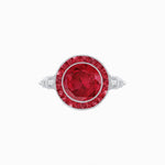 Load image into Gallery viewer, Vintage Inspired Round Gemstone Halo Ring - Shahin Jewelry