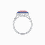 Load image into Gallery viewer, Vintage Inspired Round Gemstone Halo Ring - Shahin Jewelry