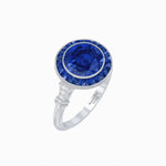 Load image into Gallery viewer, Vintage Inspired Round Gemstone Halo Ring - Shahin Jewelry