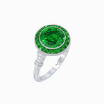 Load image into Gallery viewer, Vintage Inspired Round Gemstone Halo Ring - Shahin Jewelry