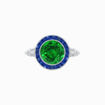 Load image into Gallery viewer, Vintage Inspired Round Gemstone Halo Ring - Shahin Jewelry