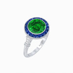 Load image into Gallery viewer, Vintage Inspired Round Gemstone Halo Ring - Shahin Jewelry