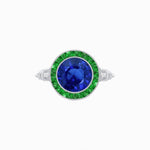 Load image into Gallery viewer, Vintage Inspired Round Gemstone Halo Ring - Shahin Jewelry