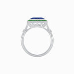 Load image into Gallery viewer, Vintage Inspired Round Gemstone Halo Ring - Shahin Jewelry
