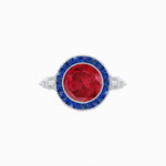 Load image into Gallery viewer, Vintage Inspired Round Gemstone Halo Ring - Shahin Jewelry