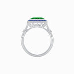 Load image into Gallery viewer, Vintage Inspired Round Gemstone Halo Ring - Shahin Jewelry