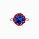 Load image into Gallery viewer, Vintage Inspired Round Gemstone Halo Ring - Shahin Jewelry