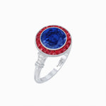 Load image into Gallery viewer, Vintage Inspired Round Gemstone Halo Ring - Shahin Jewelry