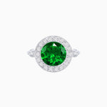 Load image into Gallery viewer, Vintage - Inspired Round Halo Diamond Mounting Engagement Ring - Shahin Jewelry