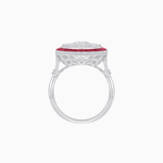 Load image into Gallery viewer, Vintage Inspired Round Illusion Diamond Halo Ring - Shahin Jewelry