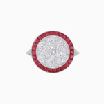 Load image into Gallery viewer, Vintage Inspired Round Illusion Diamond Halo Ring - Shahin Jewelry