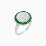 Load image into Gallery viewer, Vintage Inspired Round Illusion Diamond Halo Ring - Shahin Jewelry