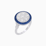 Load image into Gallery viewer, Vintage Inspired Round Illusion Diamond Halo Ring - Shahin Jewelry