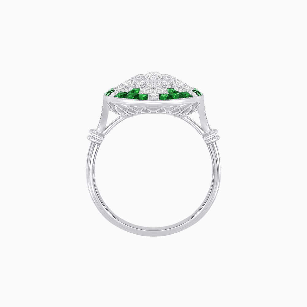 Vintage Inspired Round Illusion Diamond Ring - Shahin Jewelry
