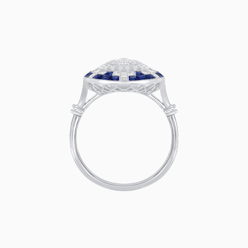 Vintage Inspired Round Illusion Diamond Ring - Shahin Jewelry